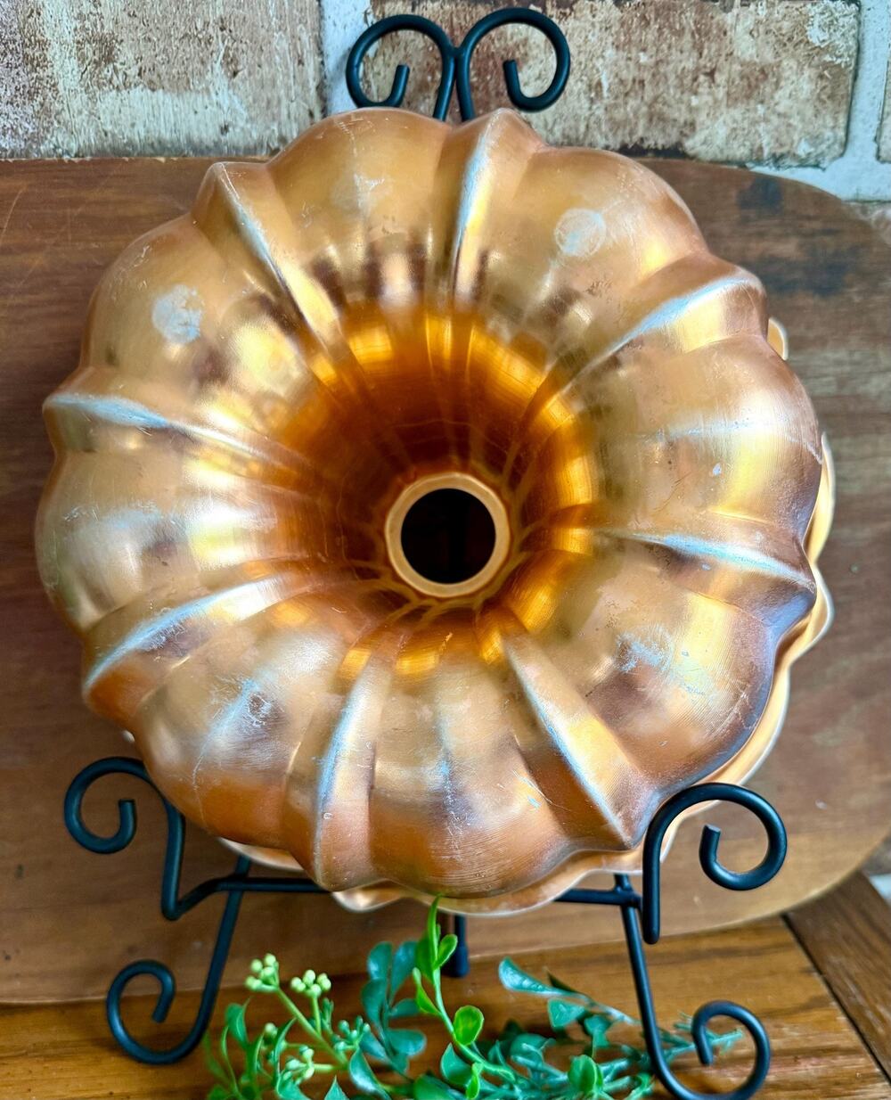 Copper Tone Bundt Cake Mold Aluminum Fluted Baking Pan Jello Mold
